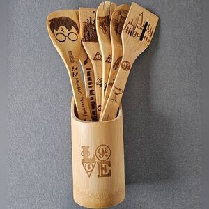 Harry Potter 7pc Bamboo Kitchen Utensils Set